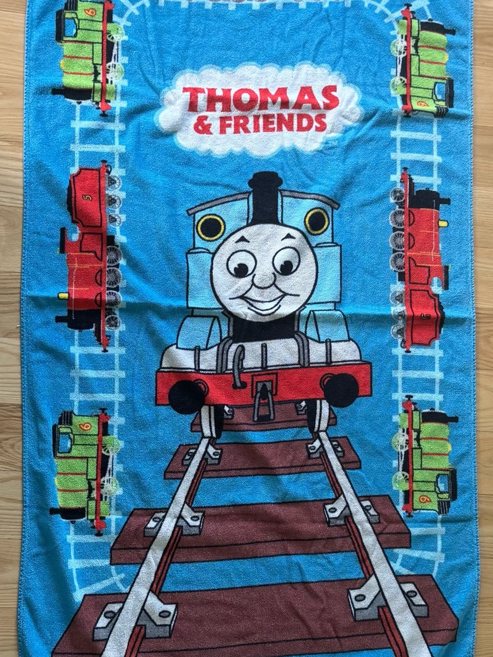 Vintage 2007 Thomas The Train Beach Bath Towel Blue Kids Thomas & Friends